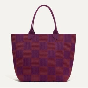 Rothy’s large lightweight washable tote checkered print plum and purple EUC!